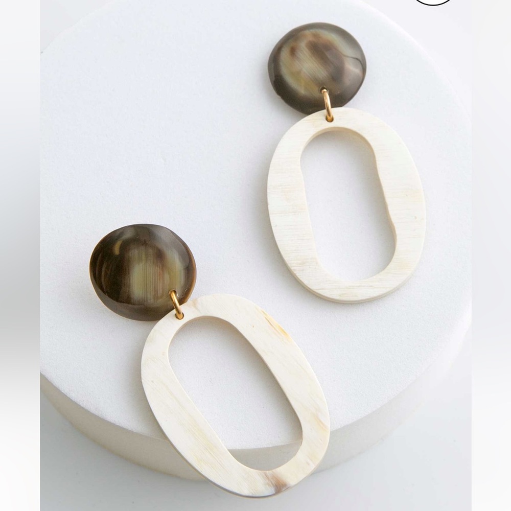 Noonday Ankole Horn Earrings Never Worn